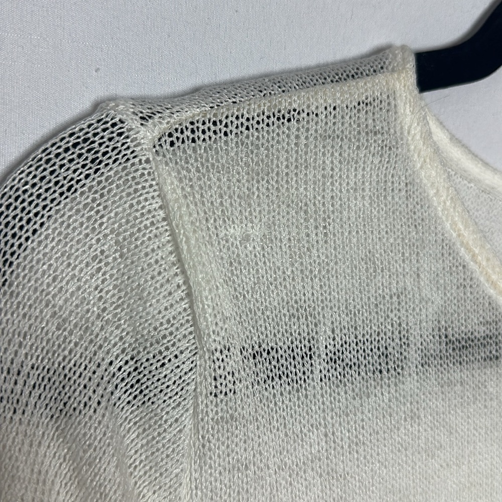 H&M | Cream Knit Sweater Lace Embroidery Trim Long Sleeve Women’s Size M - Picture 6 of 8